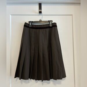 The Limited Charcoal/Brown A-Line Pleated Skirt Size 0
